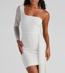 Scarlet Formal Glitter Drape Dress