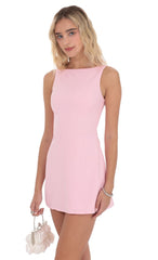Pearl Butterfly Open Back Dress in Pink