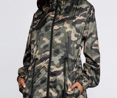 Long Line Camo Anorak Windbreaker