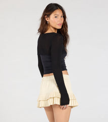 Perfectly Chic Button Crop Sweater Topper