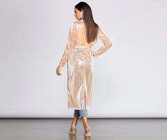 My Time To Shine Long Glitter Trench Coat