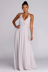 Hannah Formal Pleated Chiffon Dress
