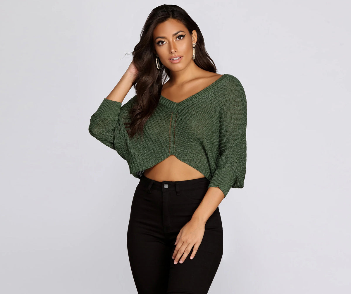 Lightweight Knit Crop Pullover
