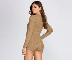 Cutie In Cable Knit Crop Top