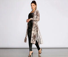 Slay All Day In Snake Print Duster