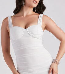 Pour It Up Mesh Ruched Mini Dress