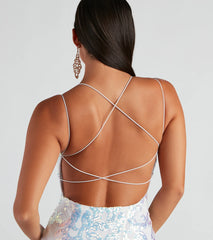 Karina Formal Sequin Cross-Back Mini Dress
