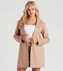 Prepped Success Plaid Long Blazer