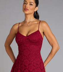 Romantic Notion Glitter Lace-Up Mini Dress