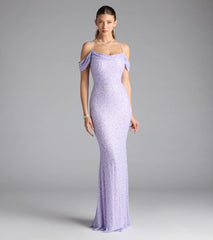 Faye Cold Shoulder Mermaid Beaded Formal Dress