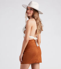 Hearts Flutter Crochet Butterfly Halter Top