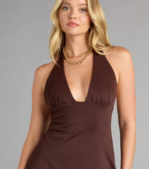 Table For Two Halter Mini Dress
