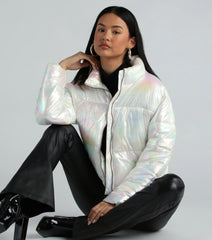 Chromatic Babe Cropped Puffer Jacket
