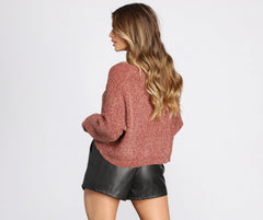 Cutie In A Chenille Cropped Sweater