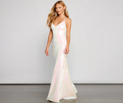 Irene Sequin Floor-Length Formal Dress