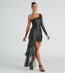 Beatrice Formal Glitter Mini Dress