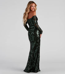 Isador Formal Sequin Scroll Dress