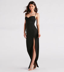 Justine Formal Crepe Sweetheart Long Dress