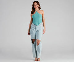 Summer Awaits Halter Crop Top