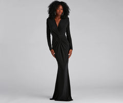 Vina Formal Tied V-Neck Long Dress