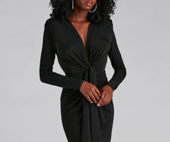 Vina Formal Tied V-Neck Long Dress