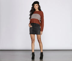 Stripes On Stripes Cropped Sweater