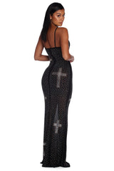 Nadine Formal Heat Stone Cross Dress