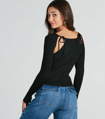 Cozy Allure Cutout Sweater Top