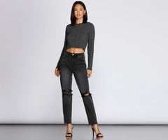 Snug Bug Knit Crop Top