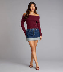 Autumn Allure Off-The-Shoulder Sweater