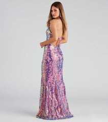 Kazia Formal Lace Up Sequin Dress