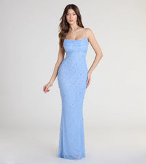 Kerry Open Back Bodycon Pearl Bead Formal Dress