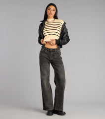 All Day Cute Striped Knit Sweater