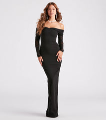 Giselle Formal Crepe Off-The-Shoulder Dress