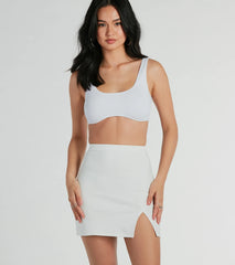 Fabulous Fit Side Slit Knit Mini Skirt