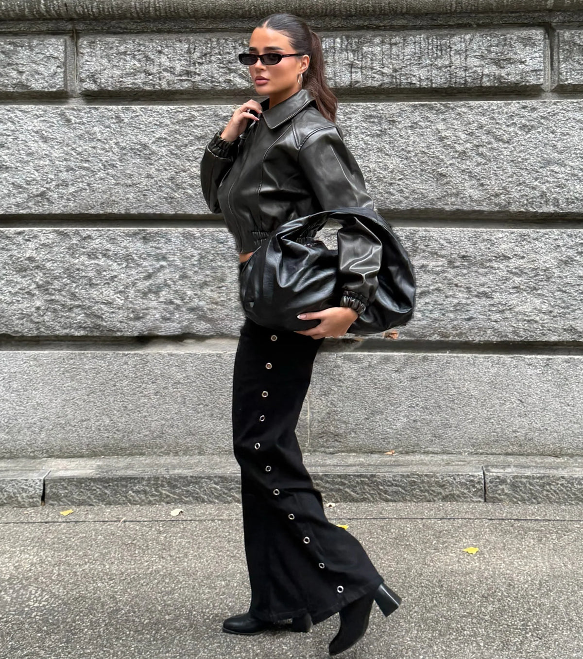 Ring It In Grommet Wide-Leg Denim Jeans