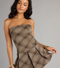Ace The Look Plaid Pleated Romper
