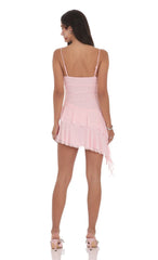 Mesh Tassel Dress in Pink