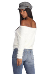 Snowy Vibes Fuzzy Pullover Top