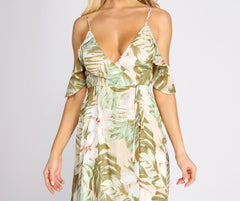 Chiffon Tropical Floral Maxi Dress