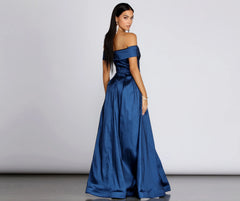 Megan Taffeta Off The Shoulder Ball Gown