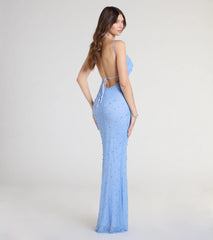 Kerry Open Back Bodycon Pearl Bead Formal Dress