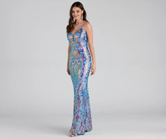 Izzie Formal Sequin Low Back Dress