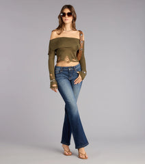Street Muse Off-The-Shoulder Distressed Sweater