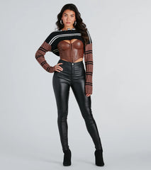 Meet Me Halfway Striped Sweater Topper