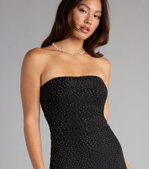 Shine Tonight Rhinestone Strapless Mini Dress