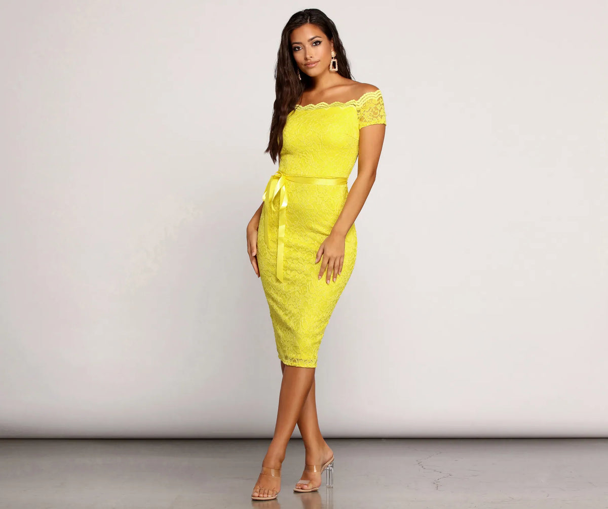 Faith Formal Midi Lace Dress