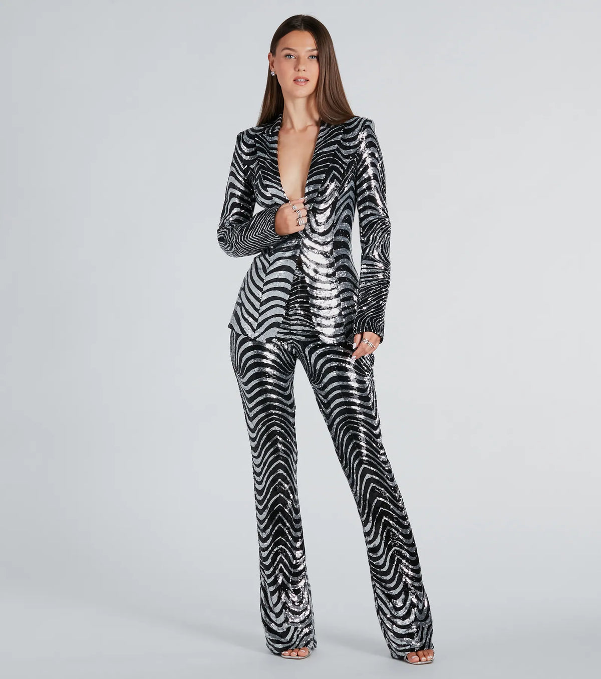 Make An Entrance Sequin Swirl Blazer