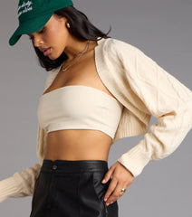 Wrapped In Cozy Cable Knit Bolero