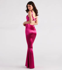 Maddy Formal Satin Cross-Back Mermaid Dress
